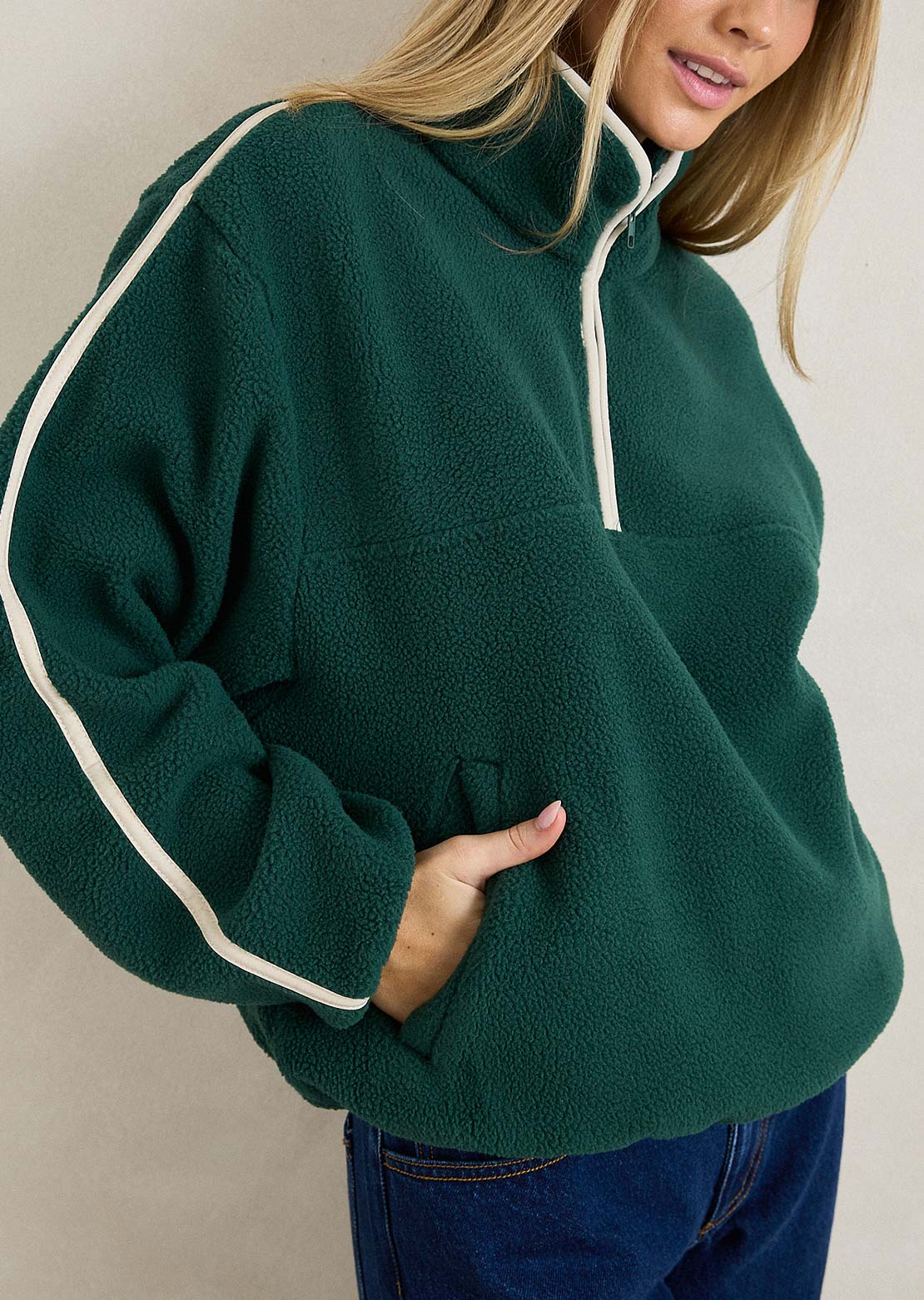 Rhythm Femmes Camp Half Zip Sherpa Pull