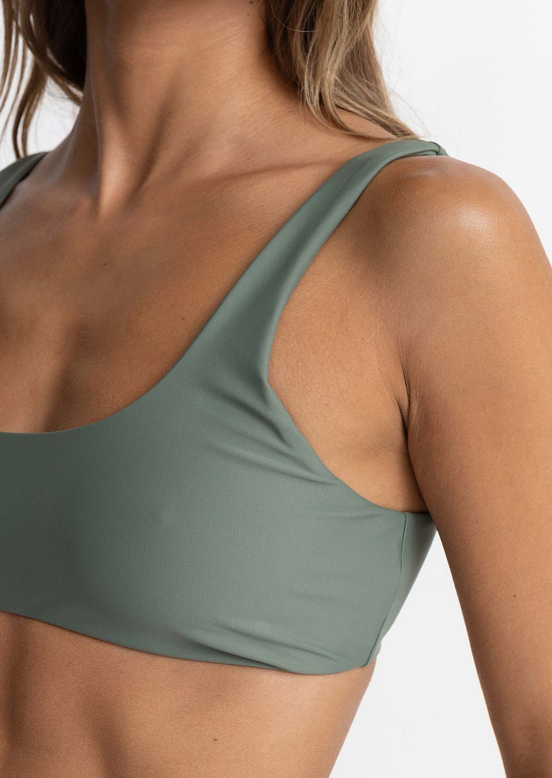 Rhythm Women's Classic Crop Bikini Top Olive