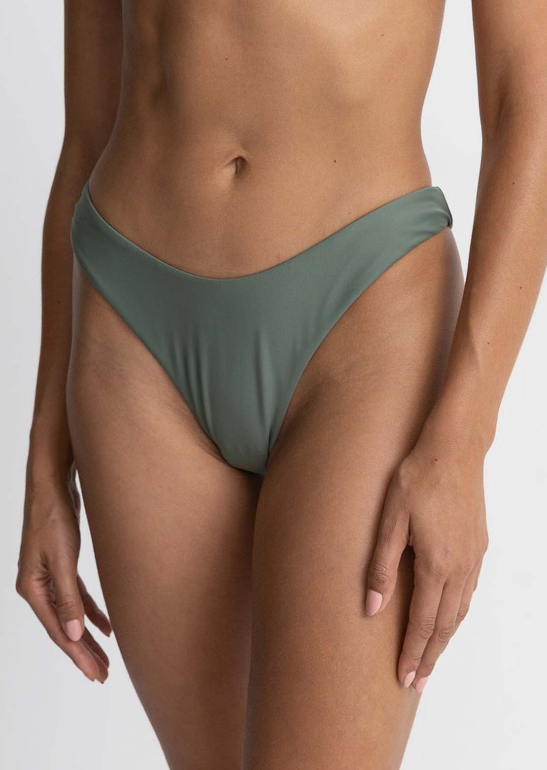 Rhythm Women's Classic Hi Cut Bikini Bottom Olive