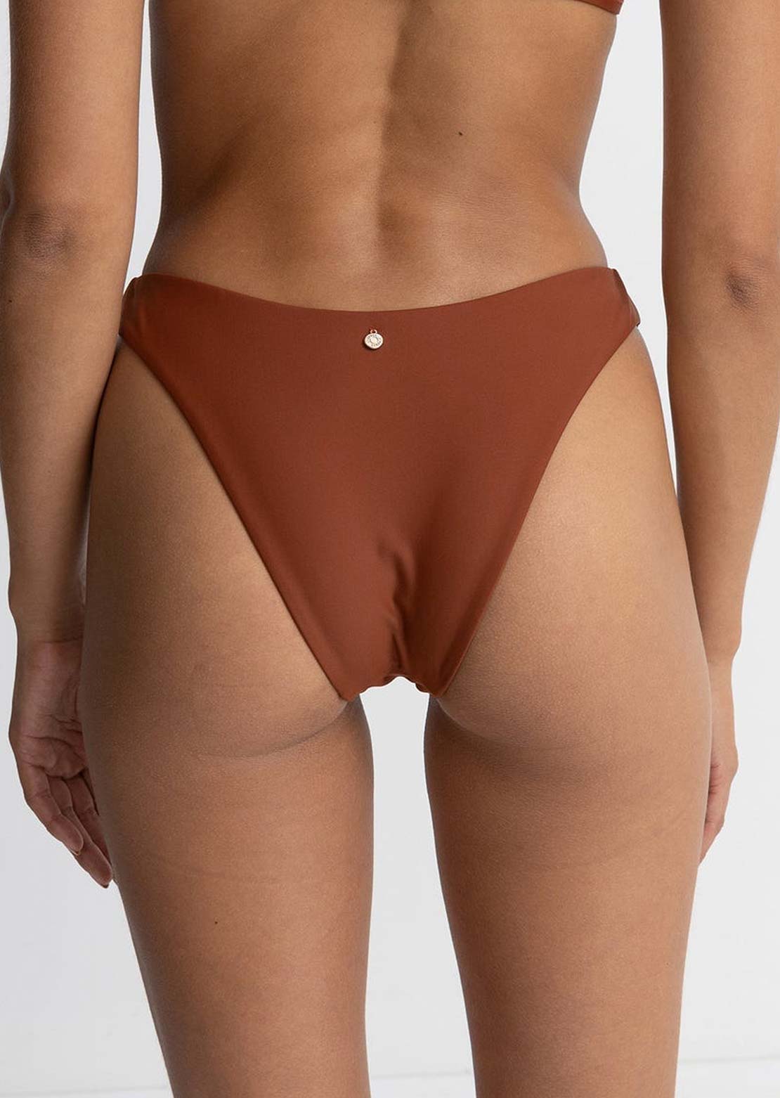 Rhythm Women's Classic Hi Cut Bikini Bottom Rust