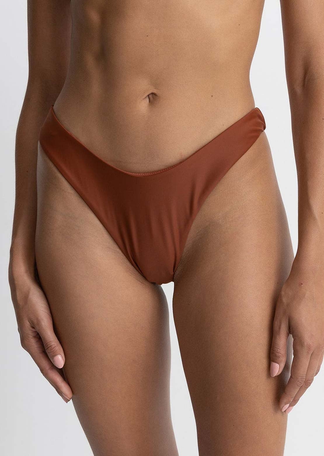 Rhythm Women's Classic Hi Cut Bikini Bottom Rust