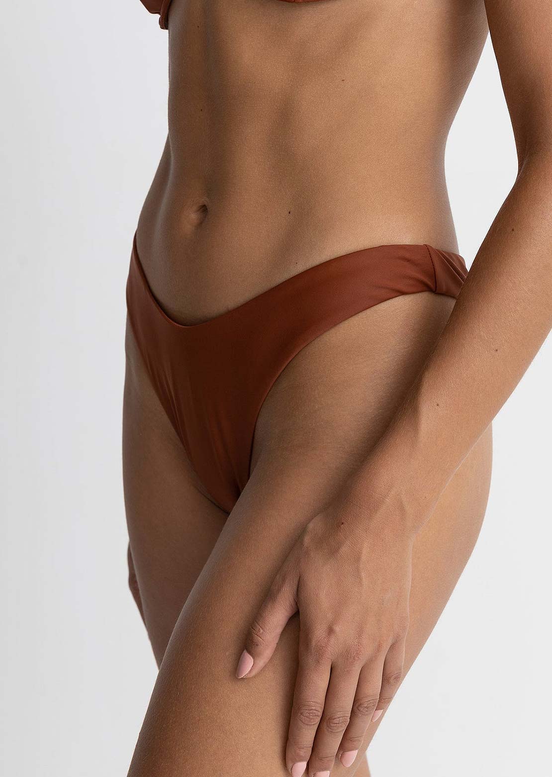 Rhythm Women's Classic Hi Cut Bikini Bottom Rust