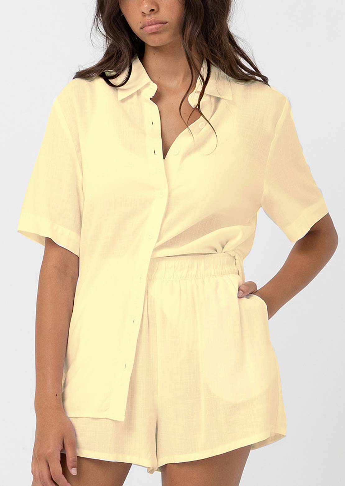 Rhythm Women's Classic Lounge Shirt Butter