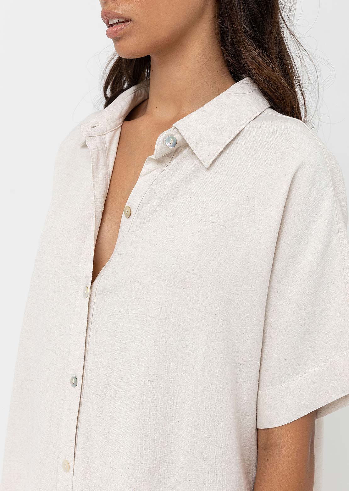 Rhythm Women's Classic Shirt Dress Oat