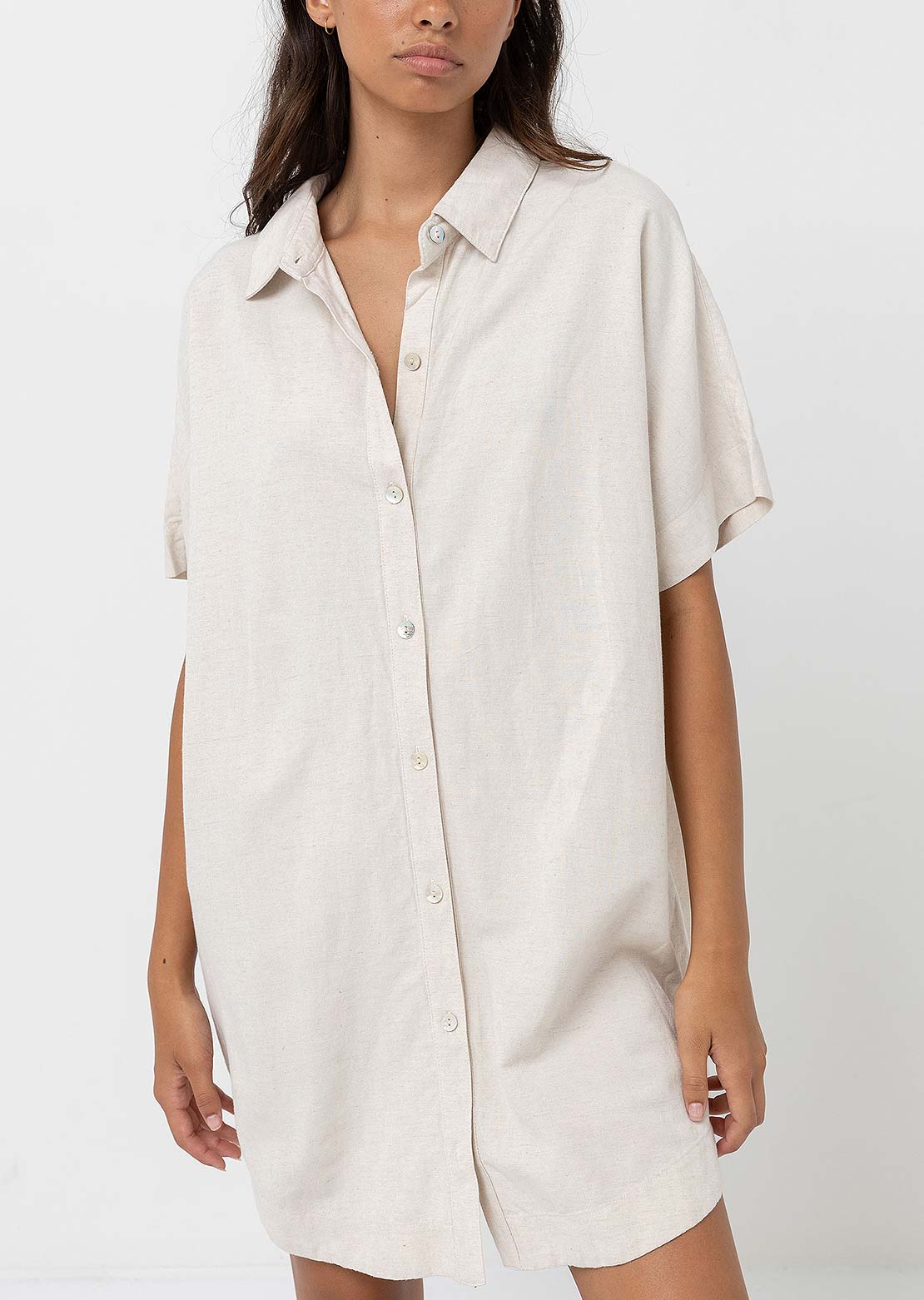 Rhythm Women's Classic Shirt Dress Oat