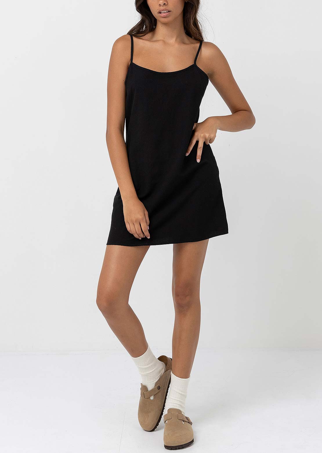Rhythm Women's Classic Slip Dress Black