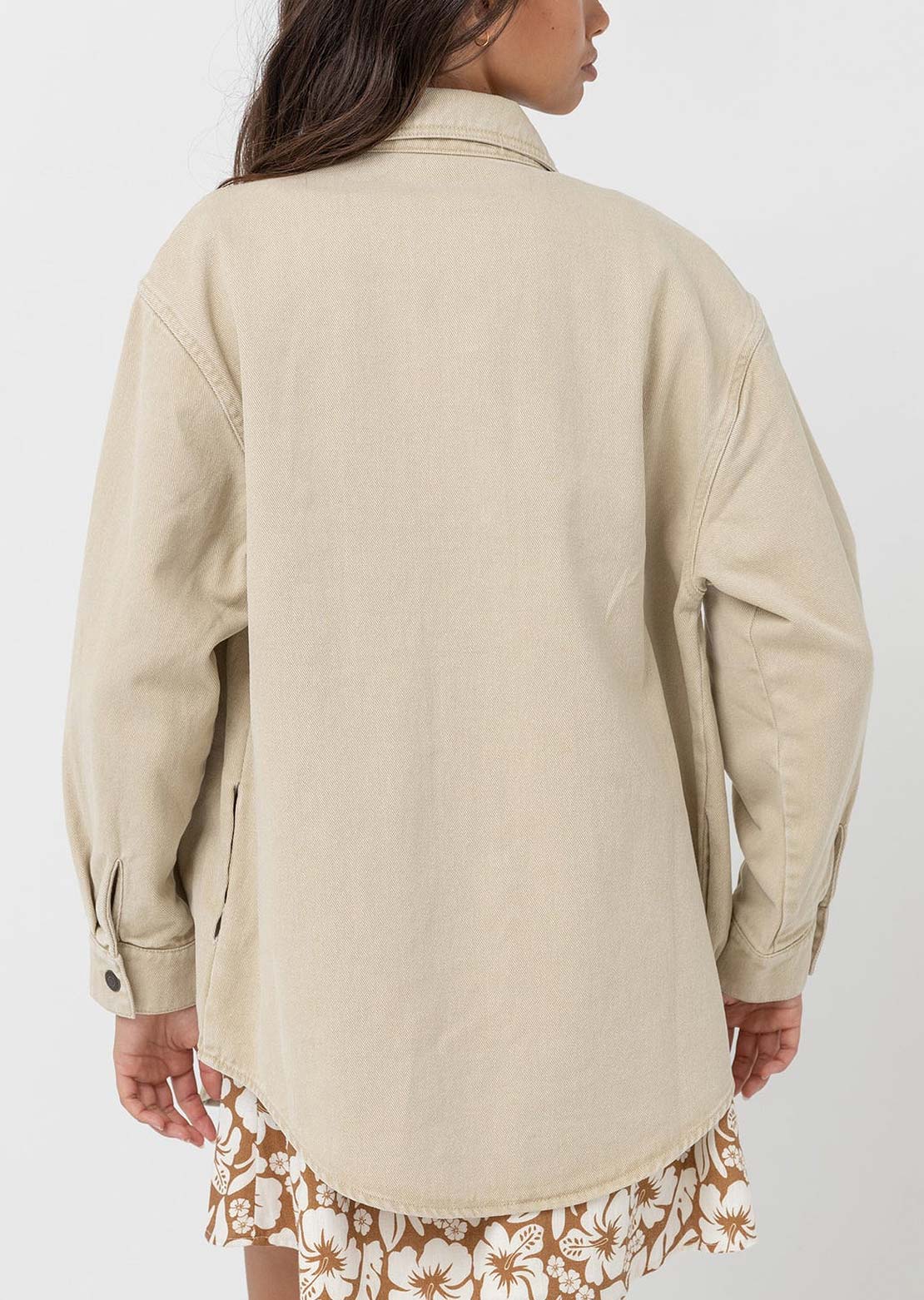 Rhythm Women's Claude Drill Shacket Natural