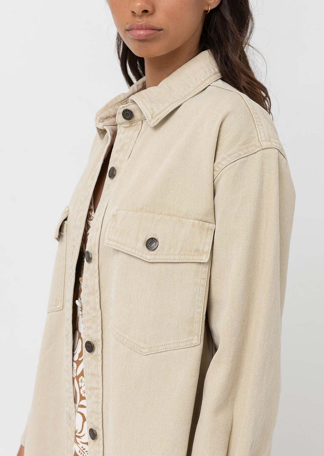 Rhythm Women's Claude Drill Shacket Natural
