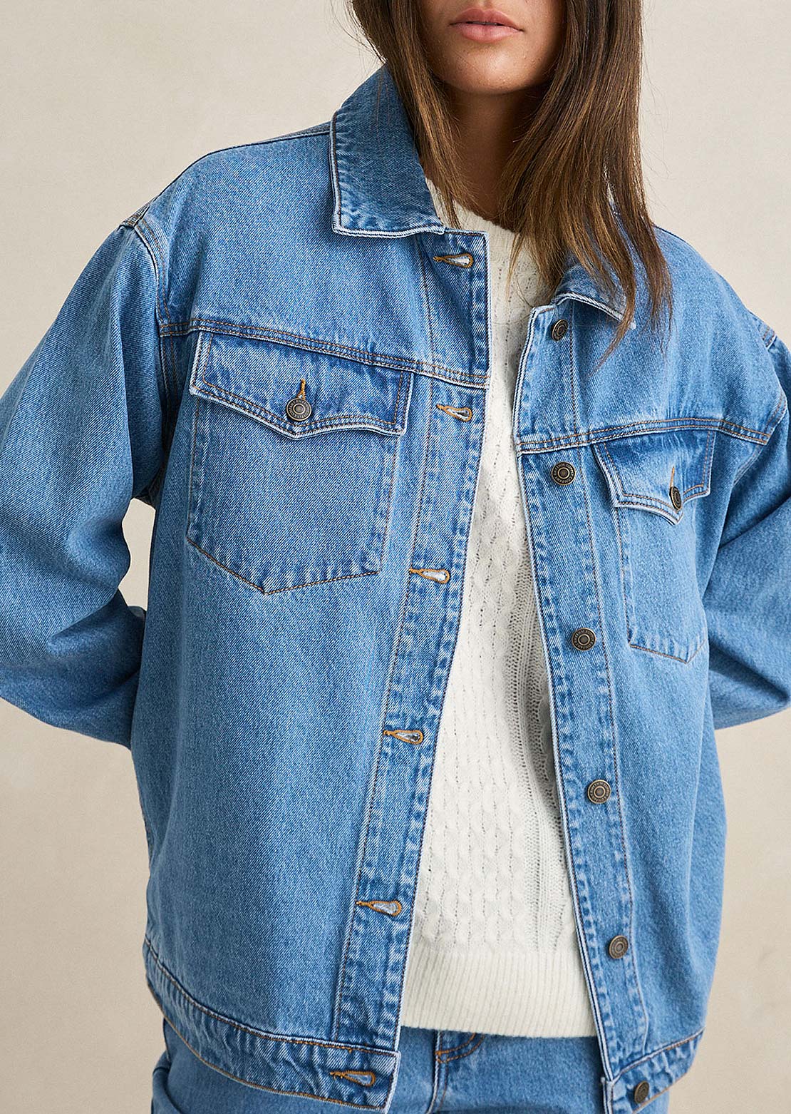 Rhythm Women's Essential Denim Jacket Worn Indigo