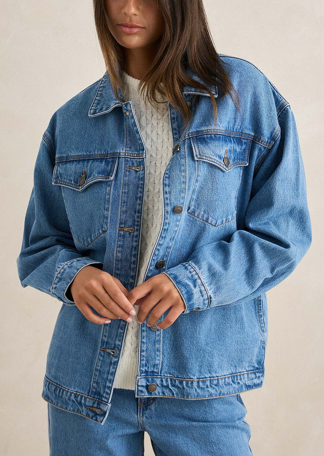 Rhythm Women's Essential Denim Jacket Worn Indigo