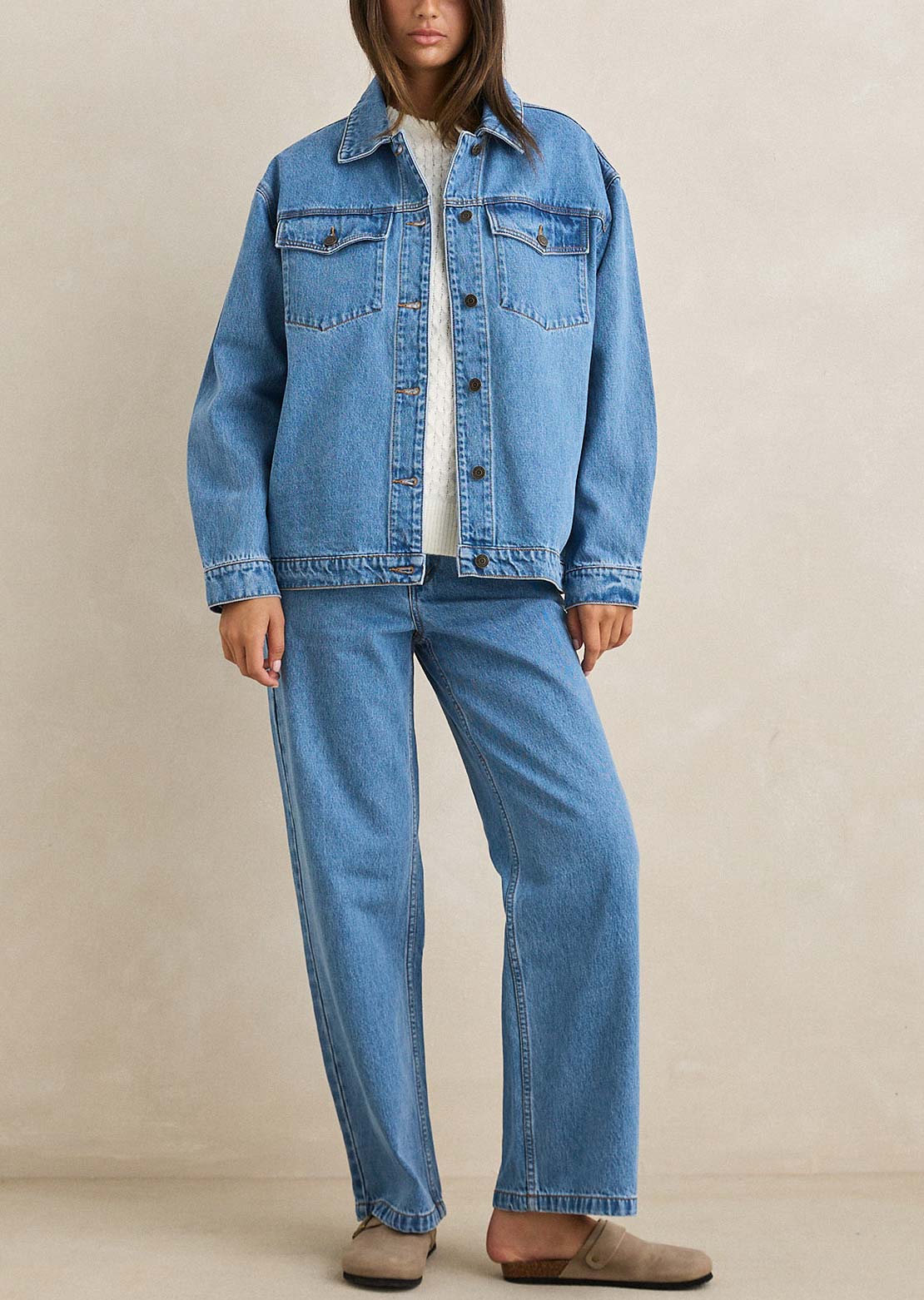 Rhythm Women's Essential Denim Jacket Worn Indigo