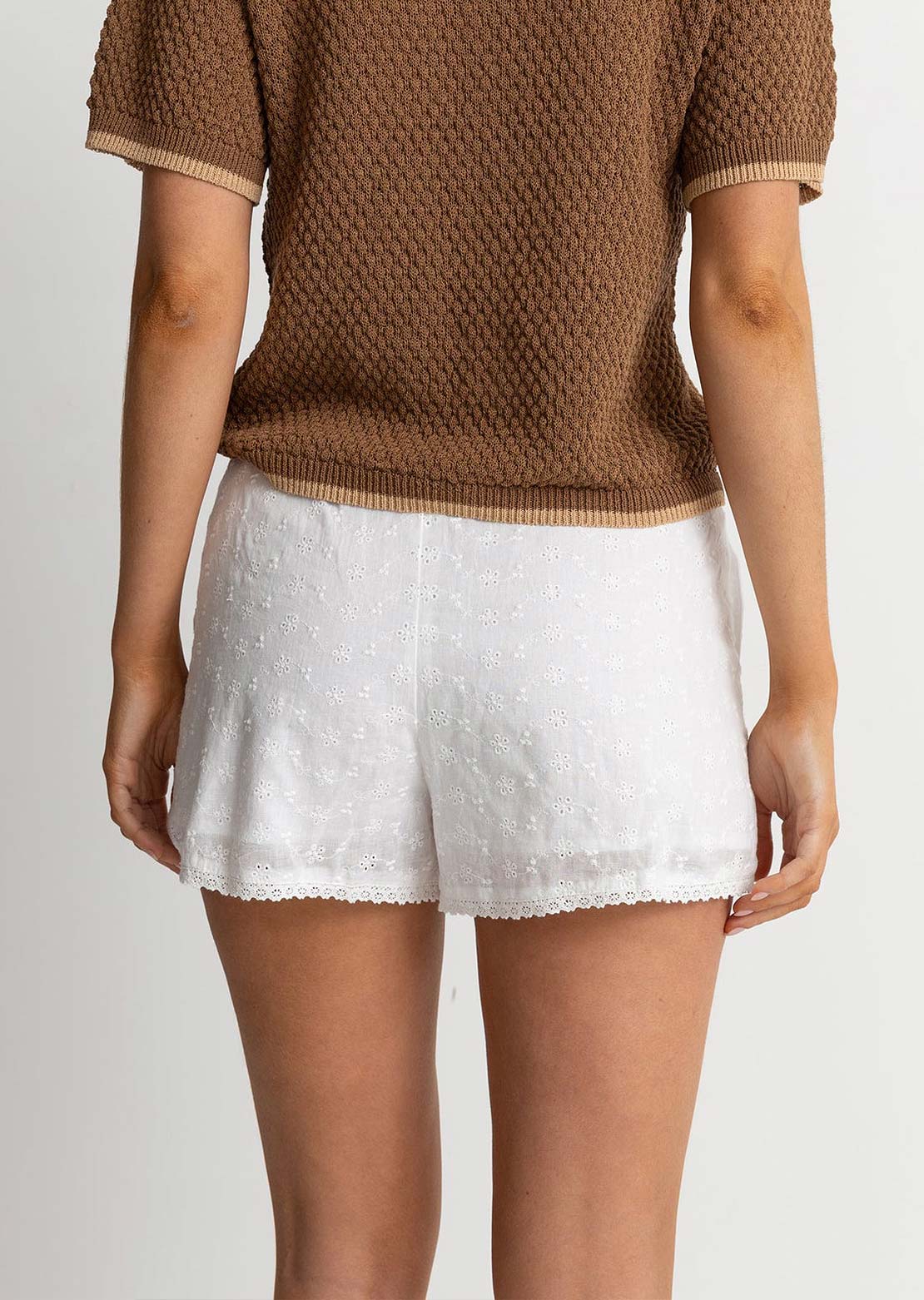 Rhythm Women's Fae Broderie Shorts White