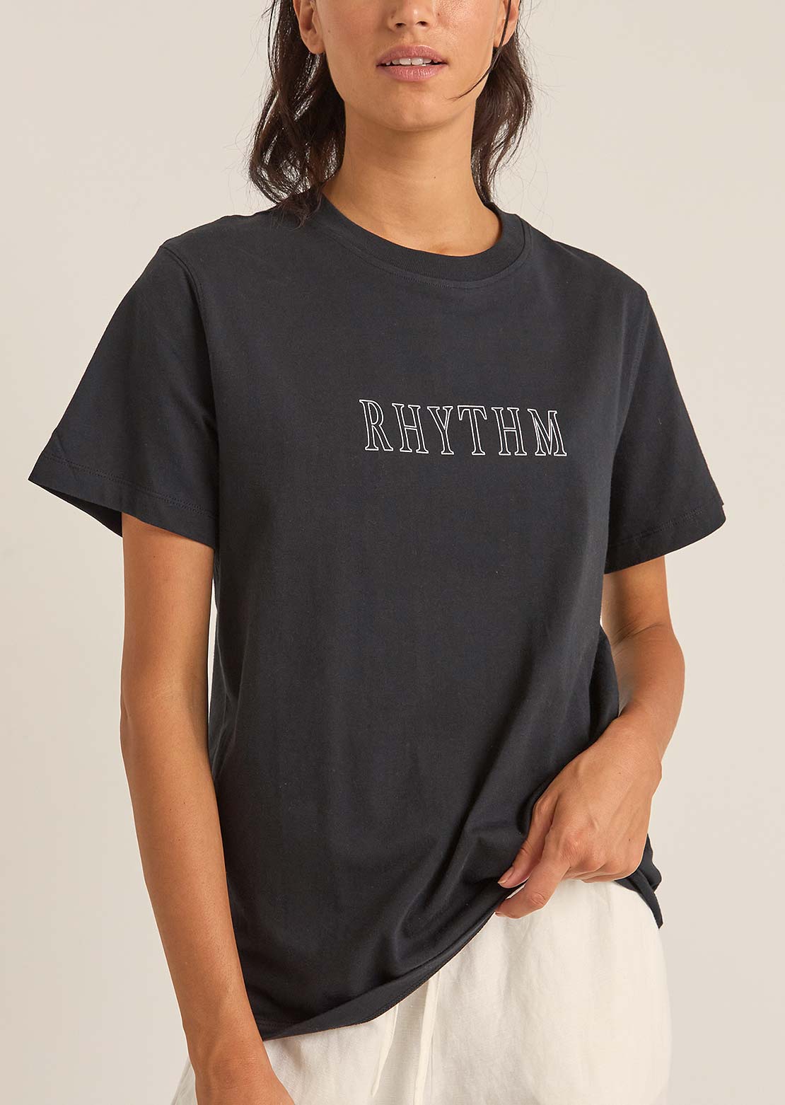 Rhythm Women's Flagship Boyfriend T-Shirt Black