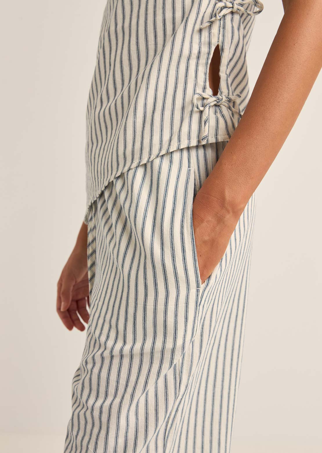 Rhythm Women's Frankie Elastic Pants Navy Stripe