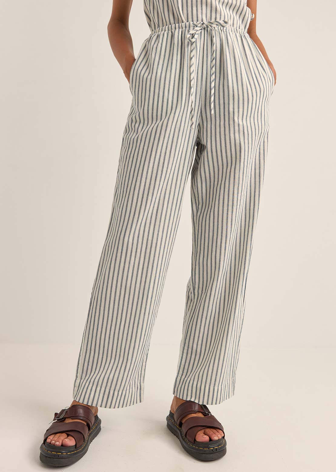 Rhythm Women's Frankie Elastic Pants Navy Stripe