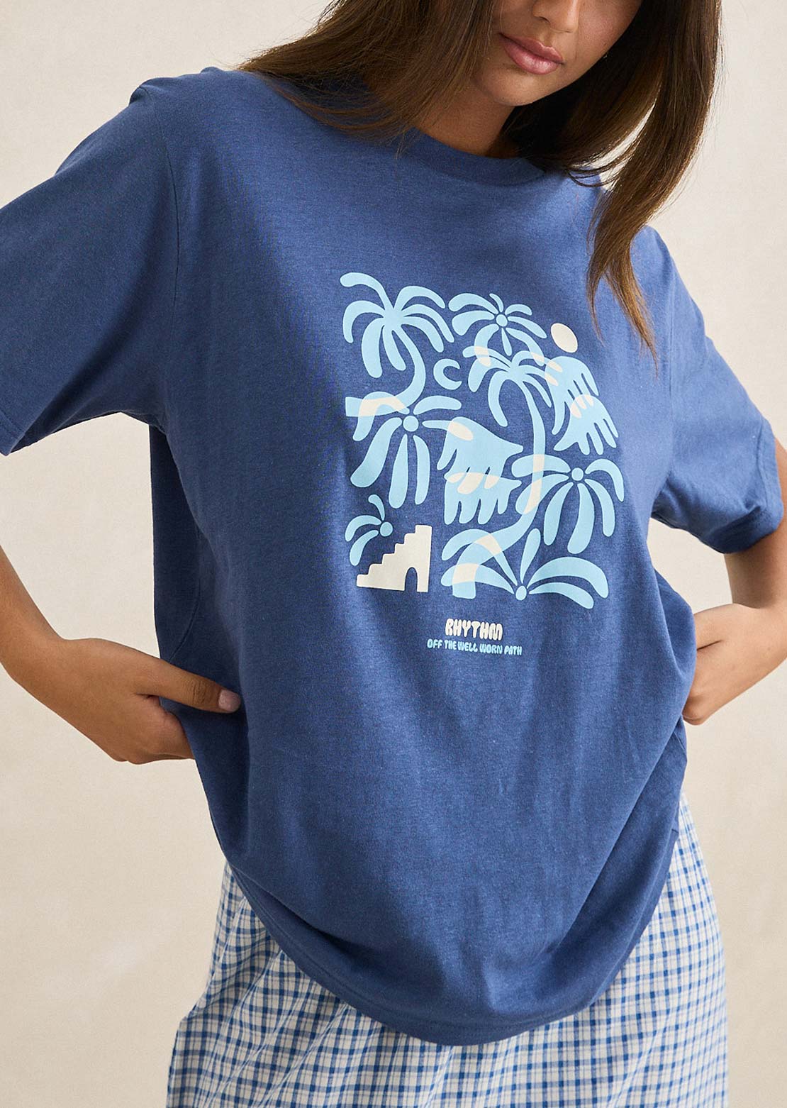 Rhythm Women's Island Oversized T-Shirt Indigo