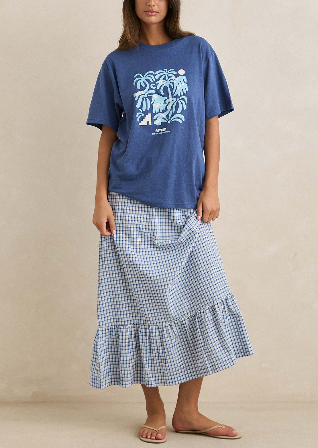 Rhythm Women's Island Oversized T-Shirt Indigo