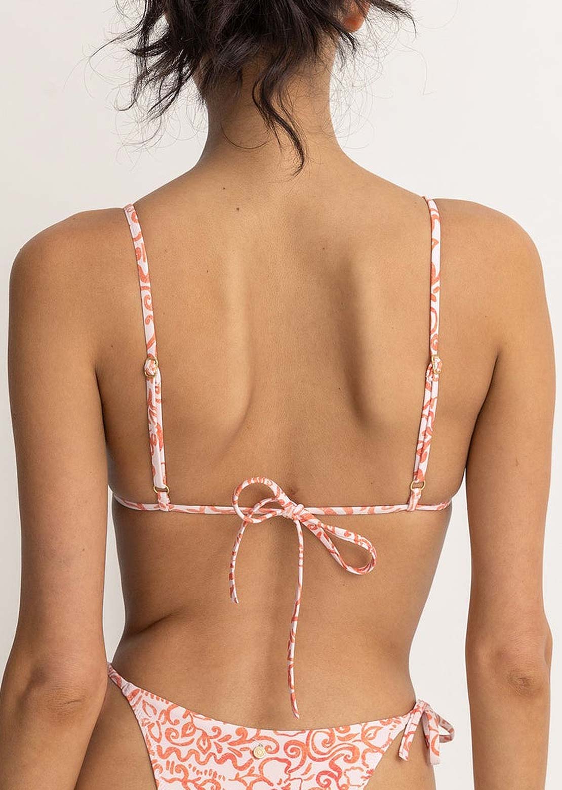 Rhythm Women's Islander Floral Slide Tri Bikini Top Rose