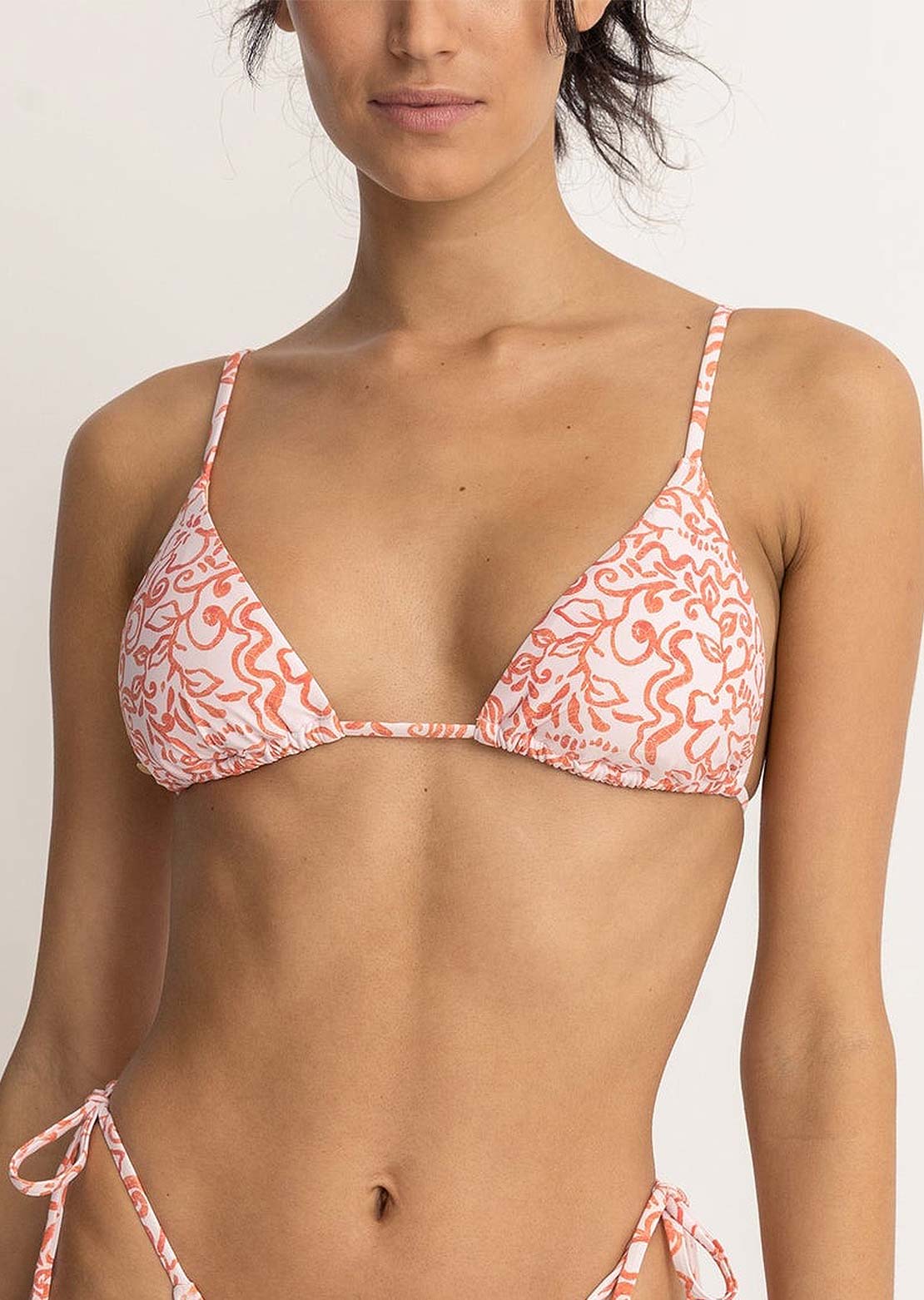 Rhythm Women's Islander Floral Slide Tri Bikini Top Rose
