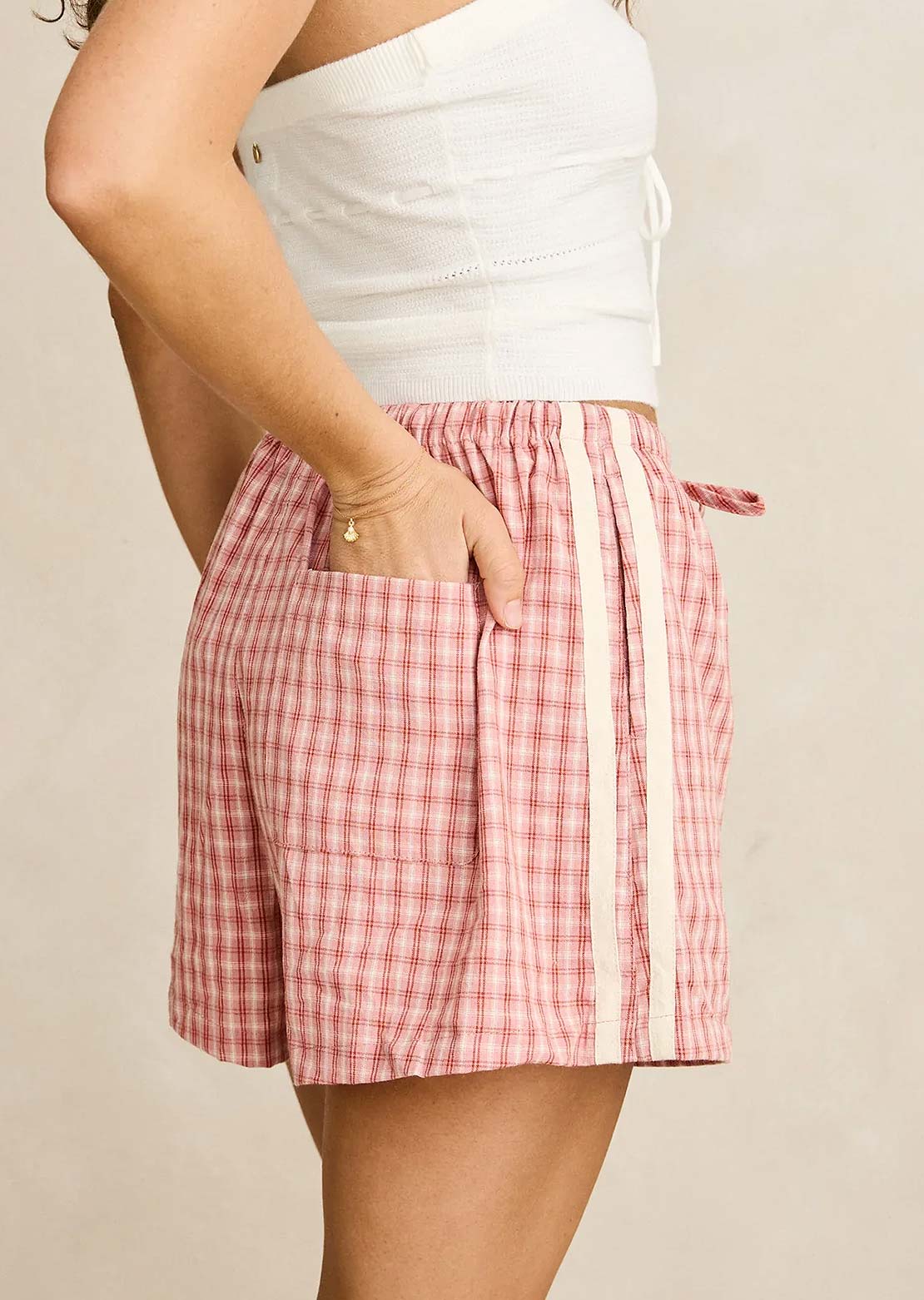 Rhythm Women's Kirra Check Shorts Pink