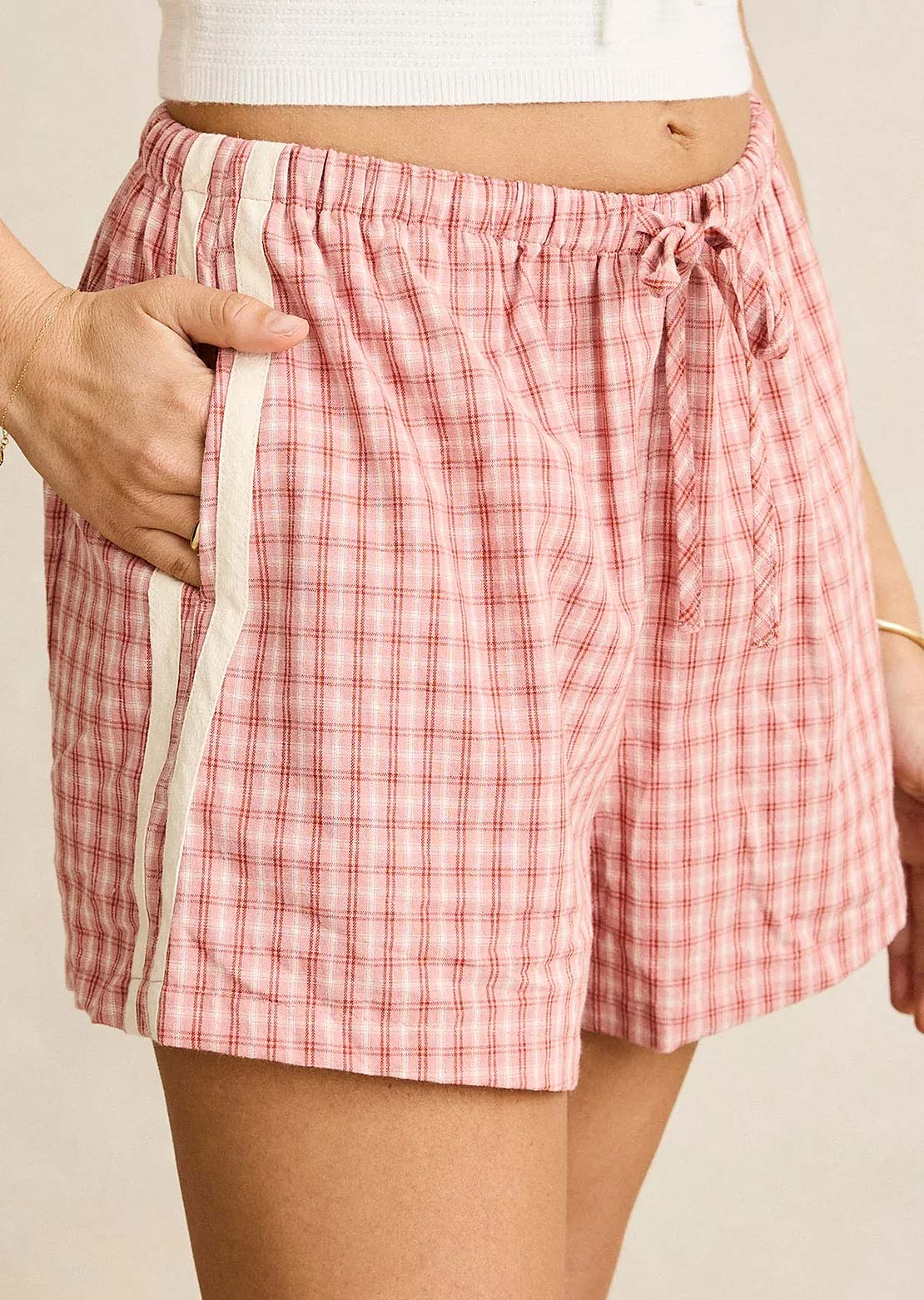 Rhythm Women's Kirra Check Shorts Pink