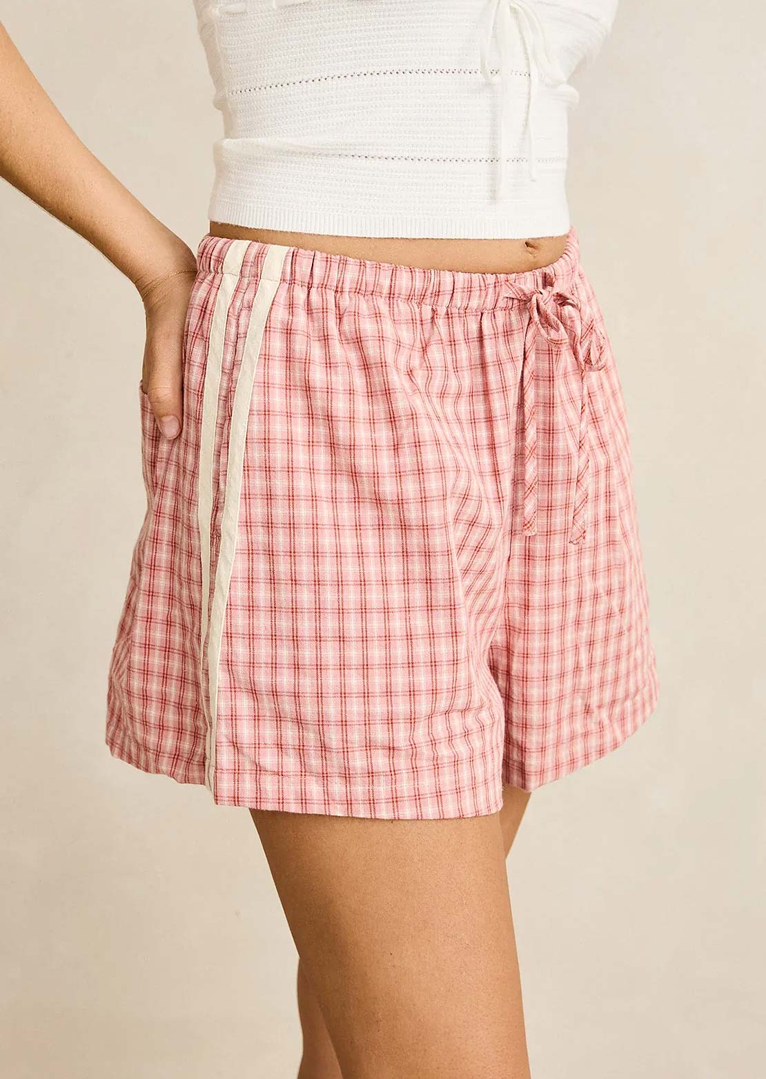 Rhythm Women's Kirra Check Shorts Pink
