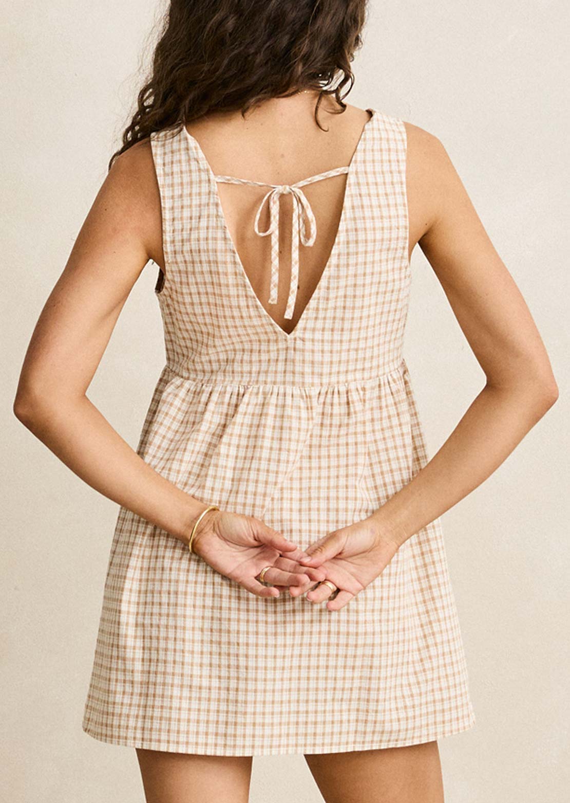 Rhythm Women's London Check Mini Dress Natural