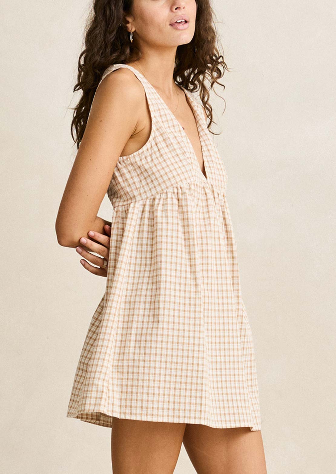 Rhythm Women's London Check Mini Dress Natural