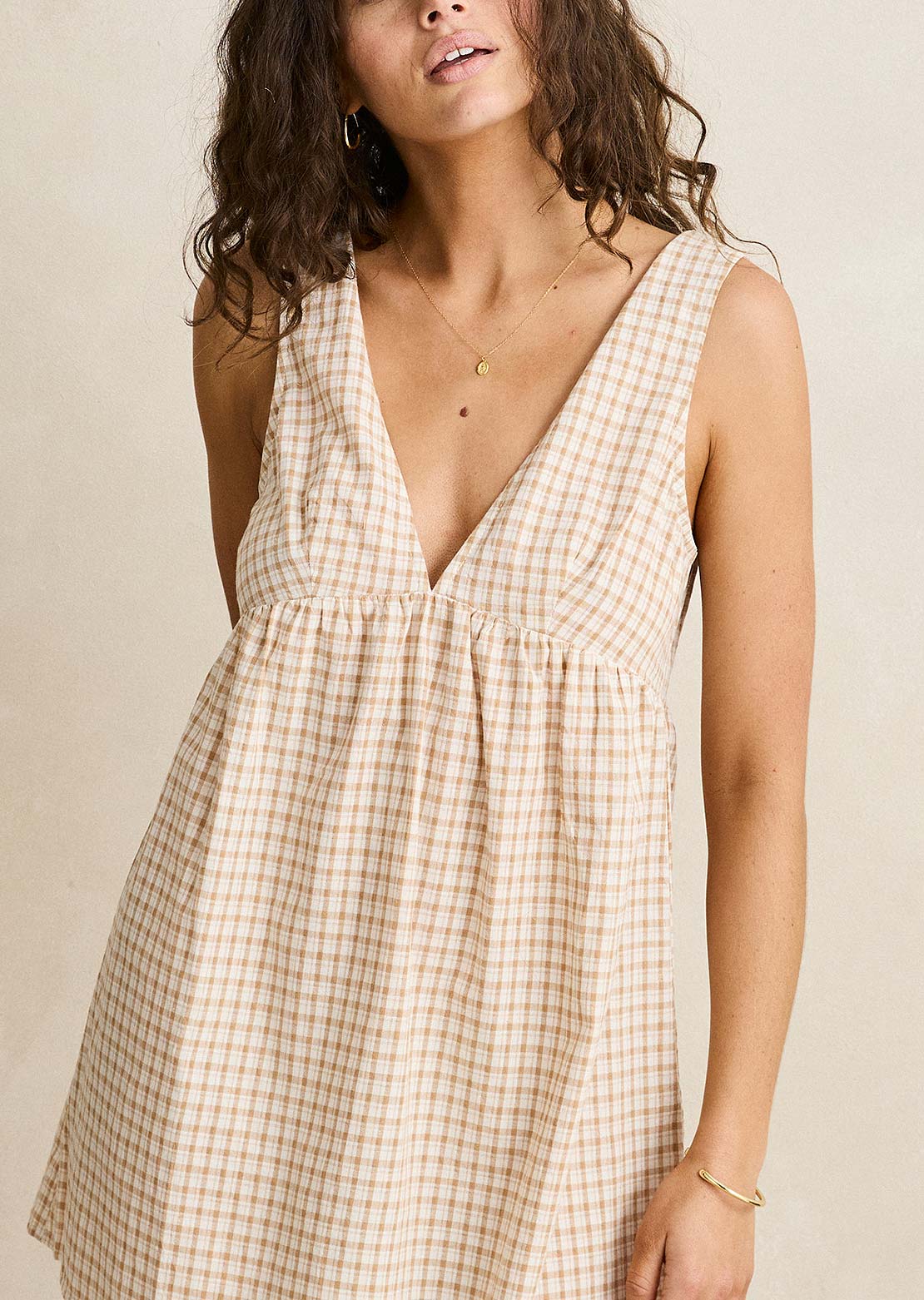 Rhythm Women's London Check Mini Dress Natural