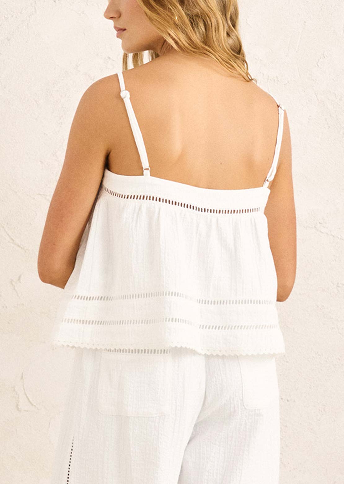 Rhythm Women's Macy Scallop Top White
