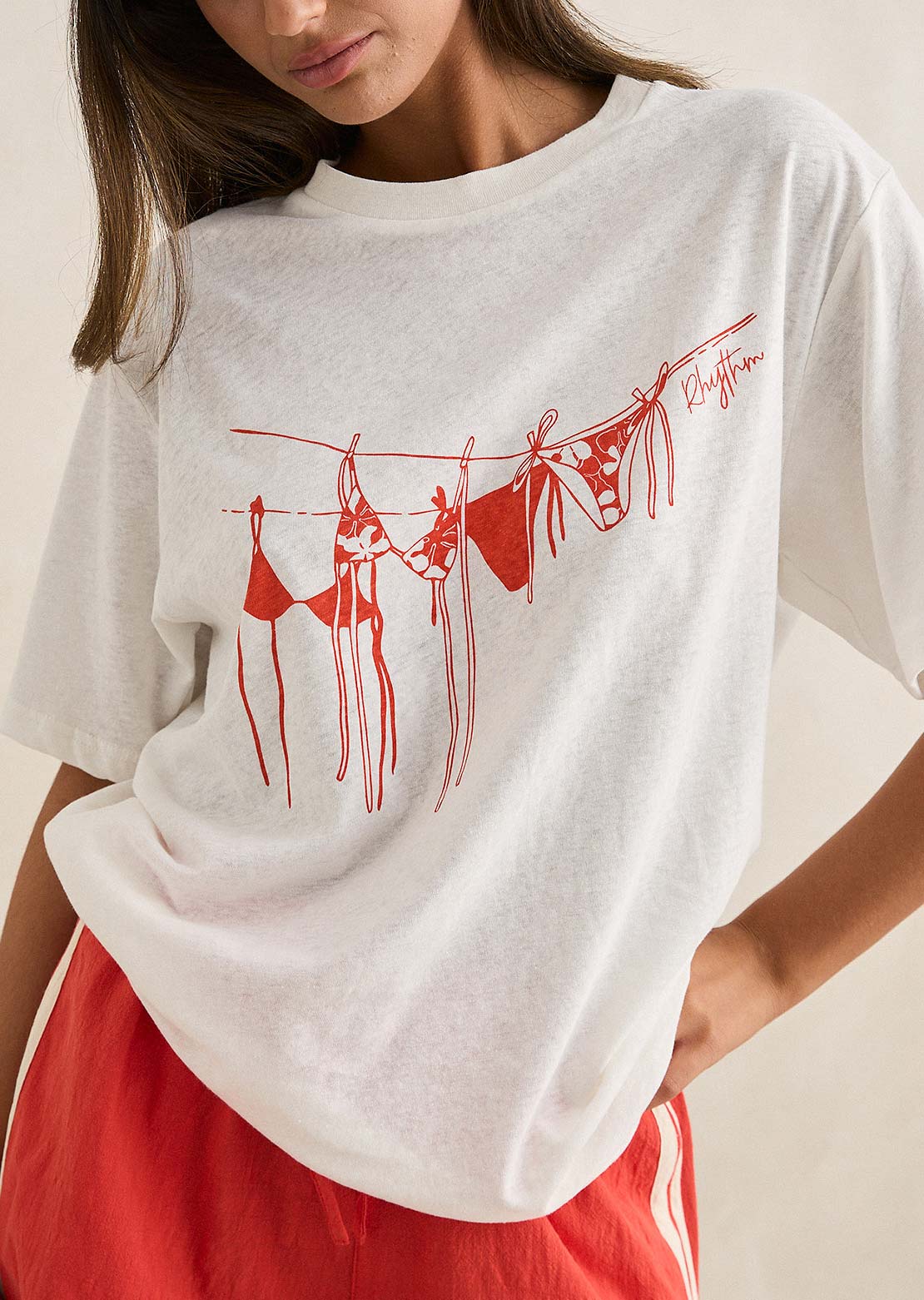 Rhythm Women's Melia Oversized T-Shirt Red
