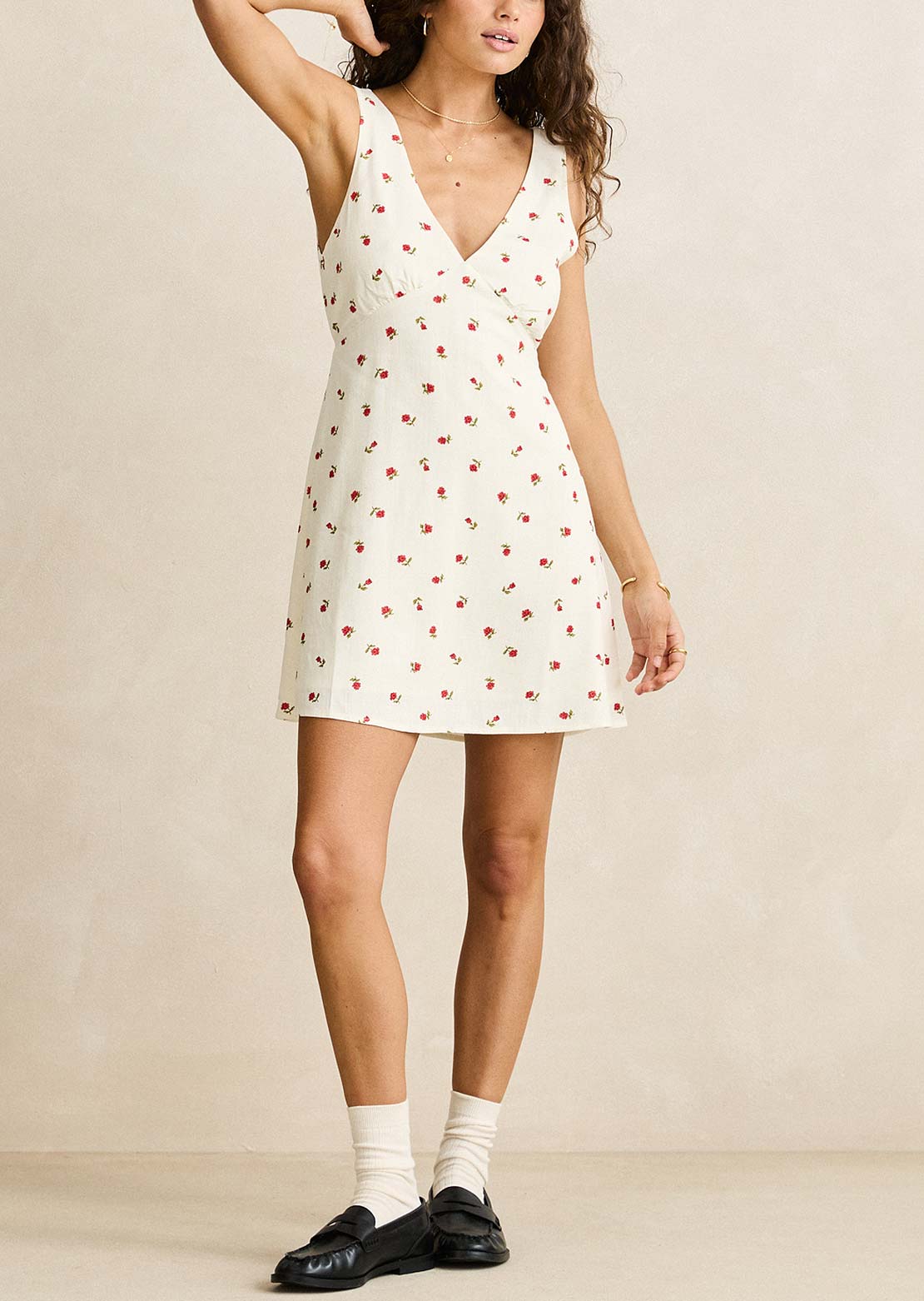 Rhythm Women's Mila Floral Mini Dress Cream