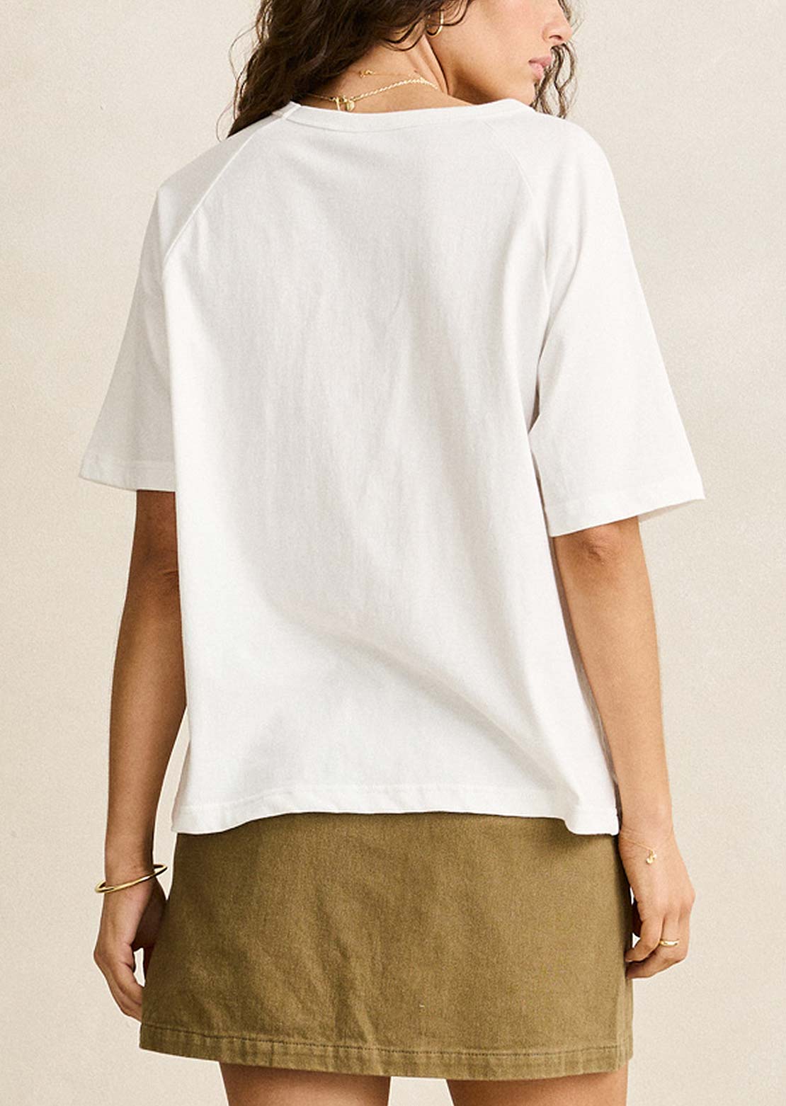 Rhythm Women's Mila Raglan T-Shirt Vintage White
