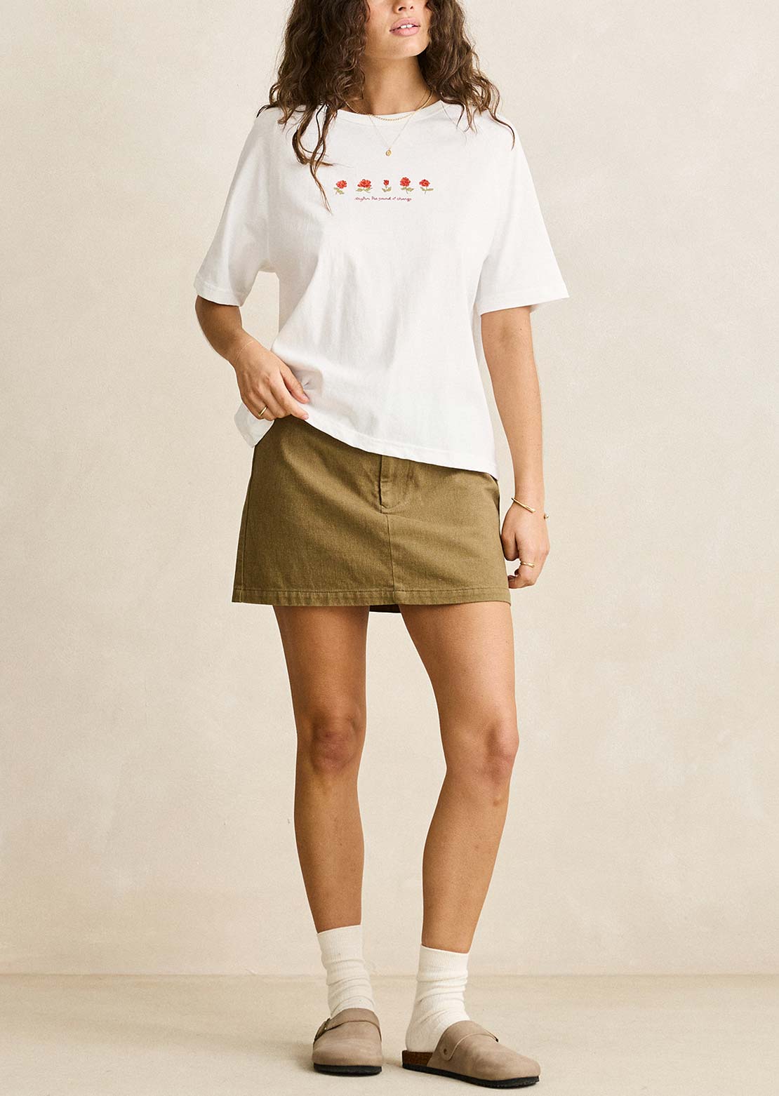Rhythm Women's Mila Raglan T-Shirt Vintage White