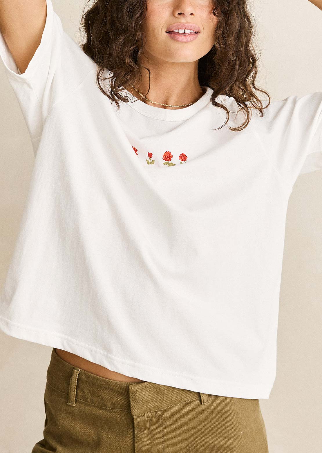 Rhythm Women's Mila Raglan T-Shirt Vintage White