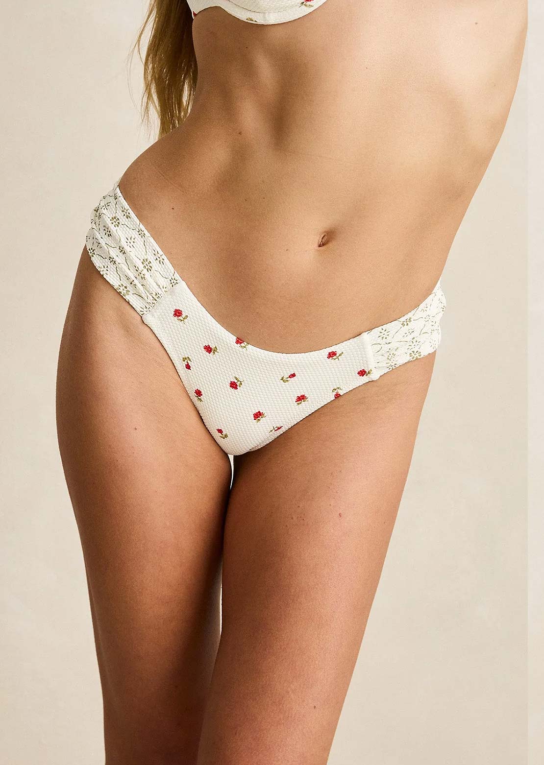 Rhythm Women's Mila Soft Side Holiday Bikini Bottom Cream