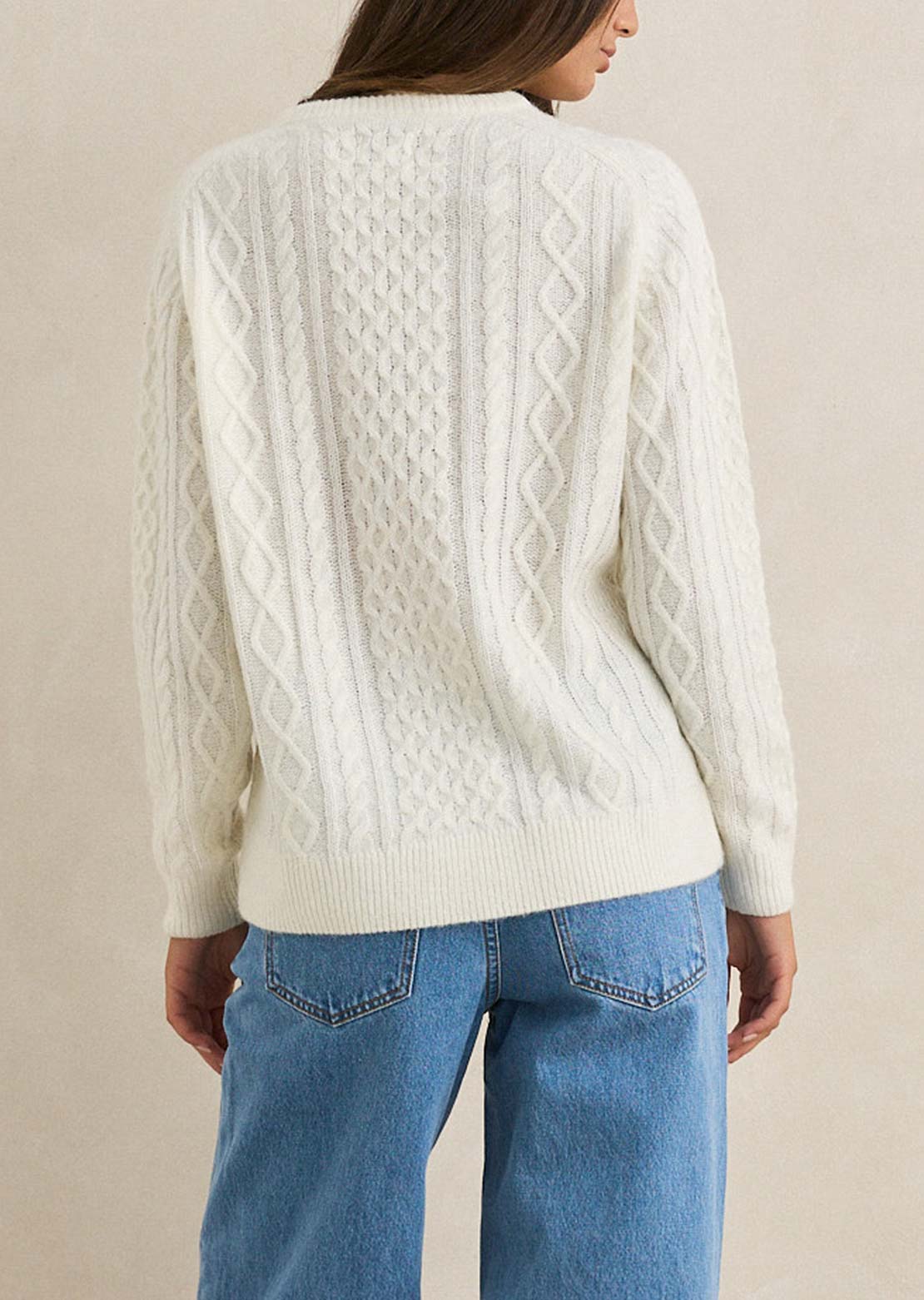 Rhythm Women's Mohair Oceanside Knit Longsleeve Vintage White
