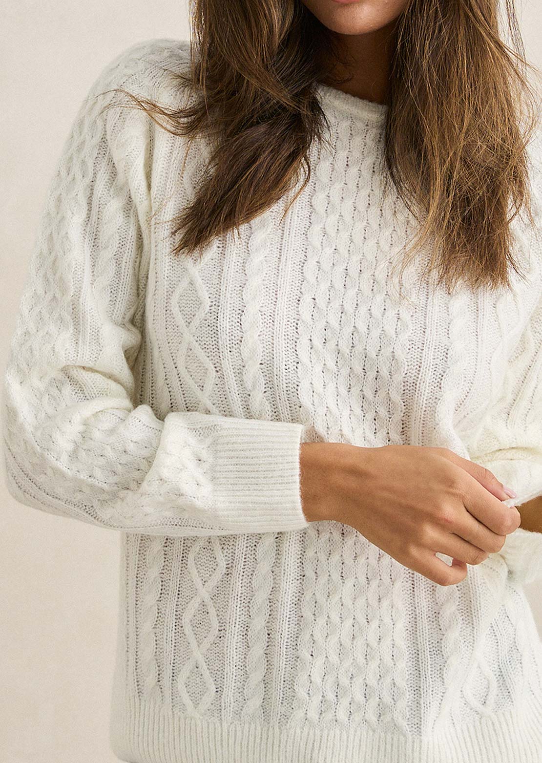 Rhythm Women's Mohair Oceanside Knit Longsleeve Vintage White