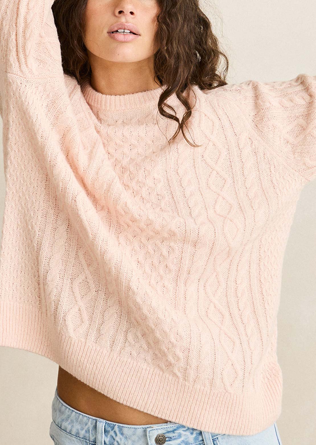 Rhythm Women's Mohair Oceanside Knit Sweater Blush