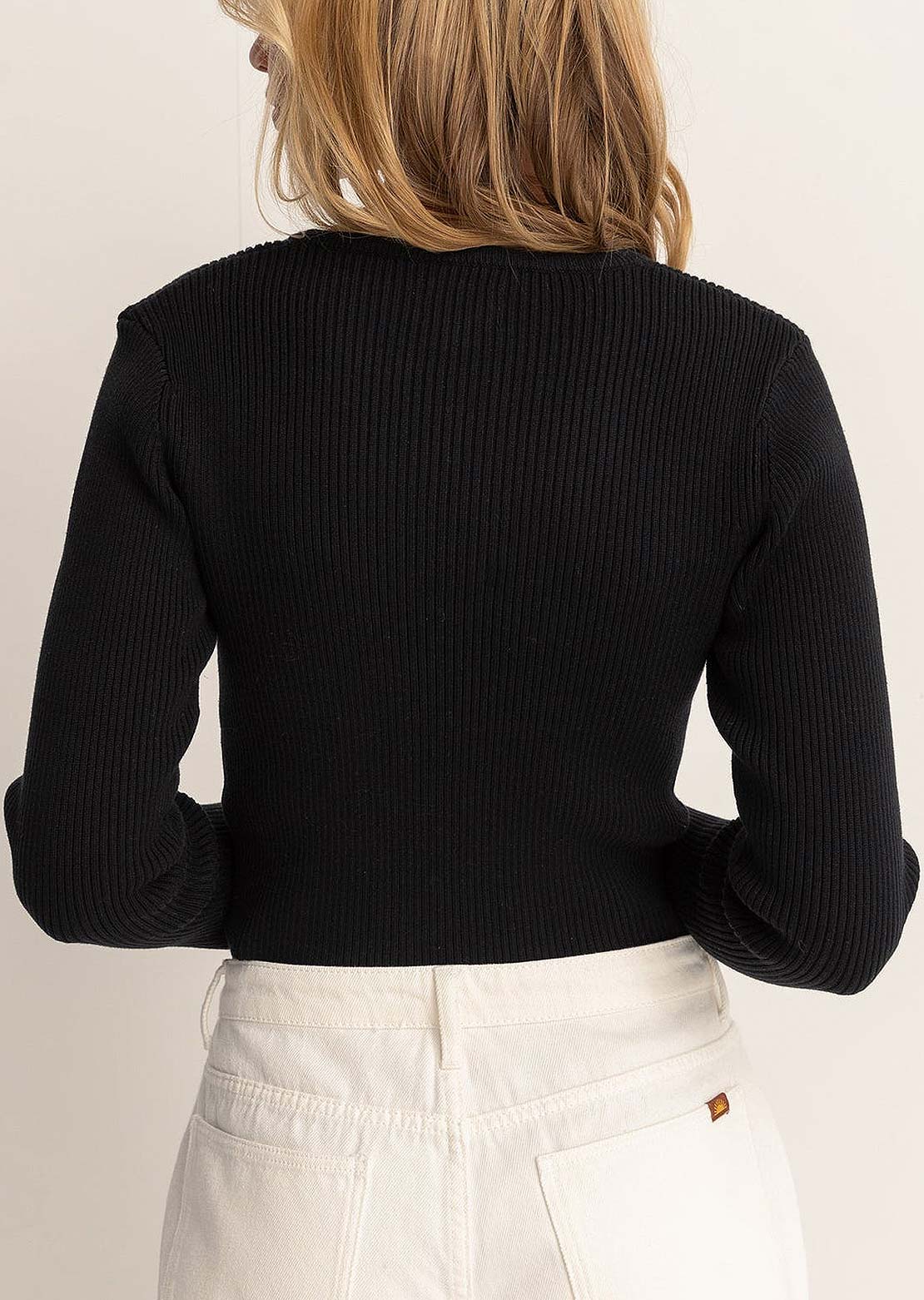 Rhythm Women's Noemie Knit Long Sleeve Top Black