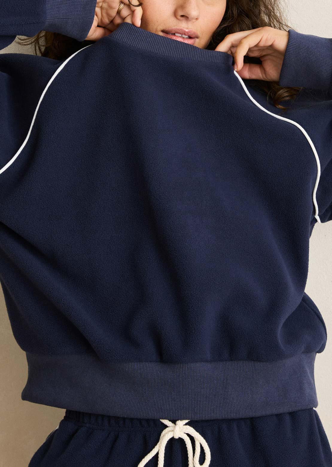 Rhythm Women's Pipe Polar Crewneck Fleece Ocean
