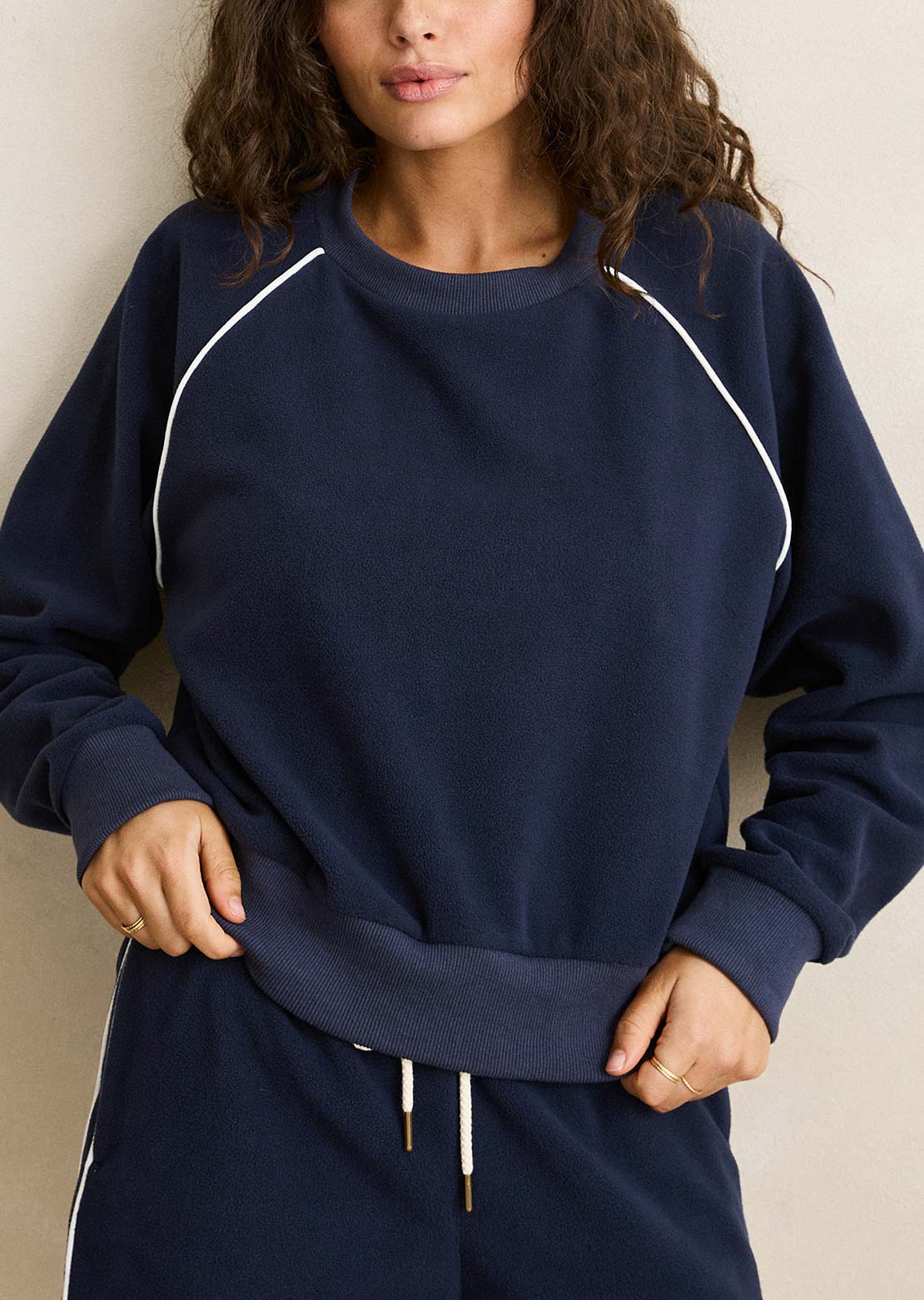 Rhythm Women's Pipe Polar Crewneck Fleece Ocean