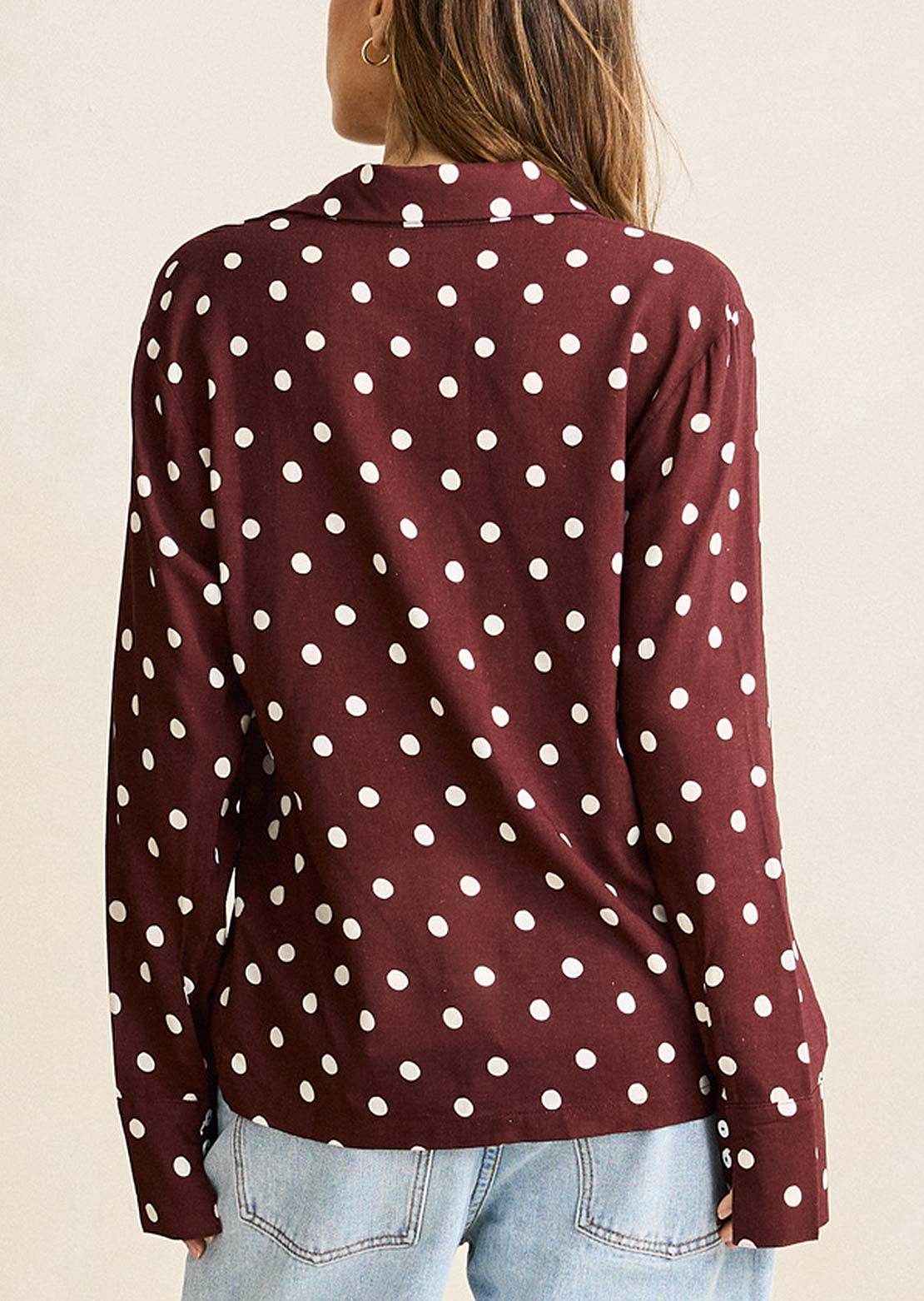 Rhythm Women's Polka Dot Tie Front Shirt