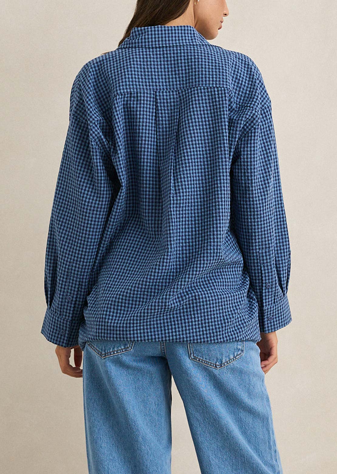 Rhythm Women's Serene Oversized Button Up Shirt Indigo