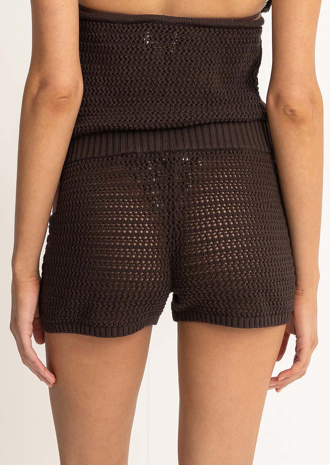 Rhythm Women's Shell Beach Knit Shorts Chocolate