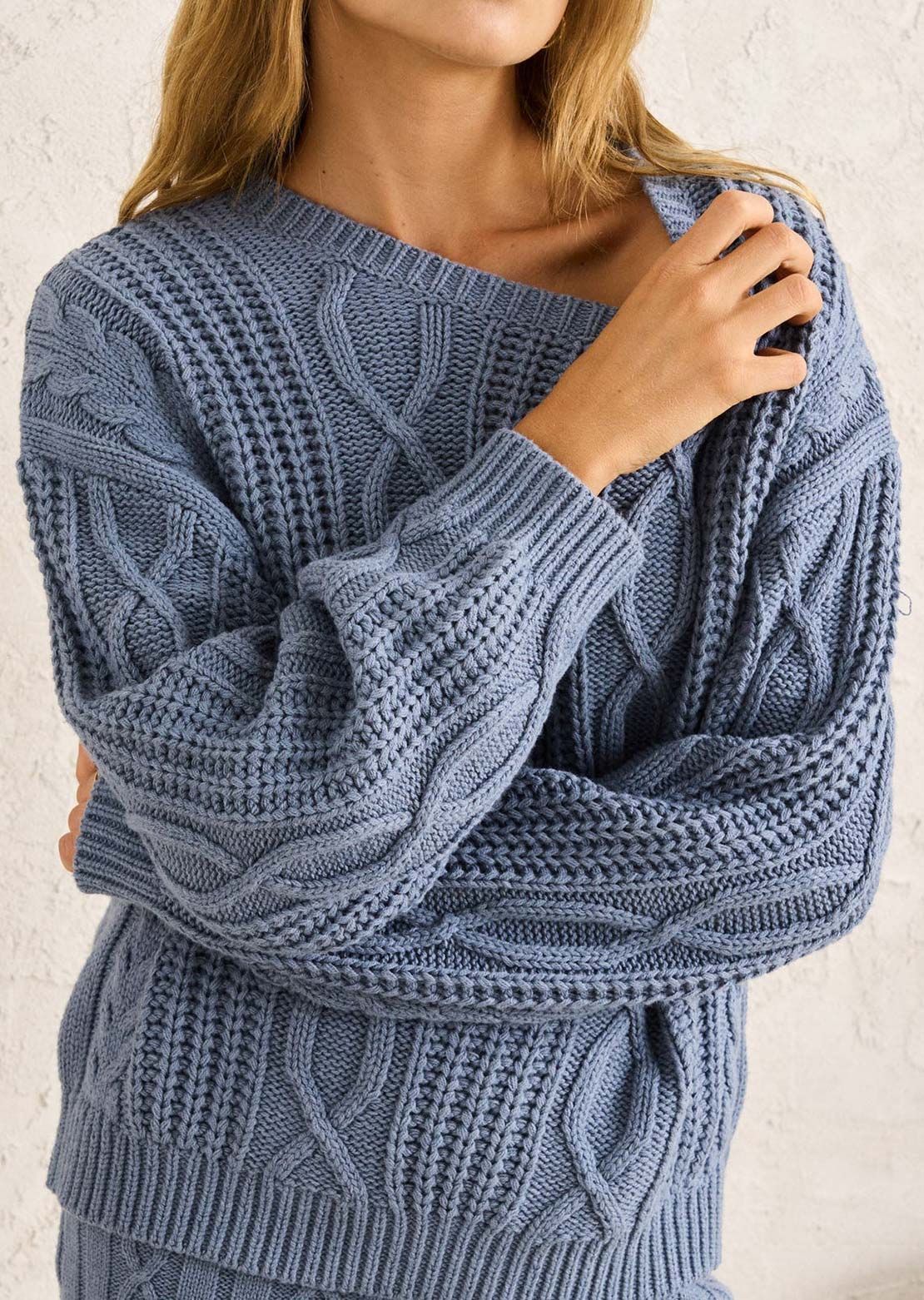 Rhythm Women's Stanley Cable Knit Sweater Slate