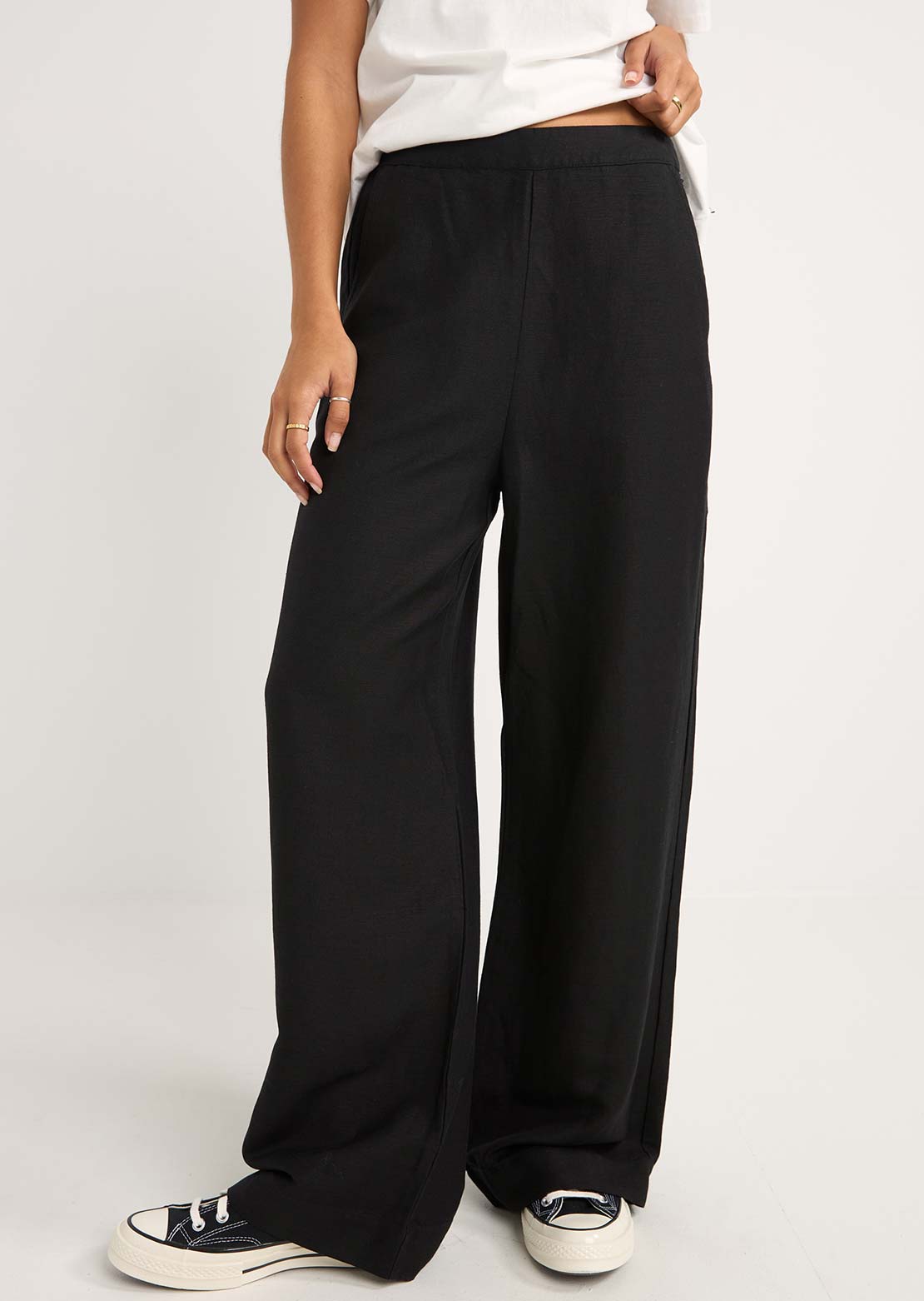 Rhythm Women's Stevie Wide Leg Pants Black