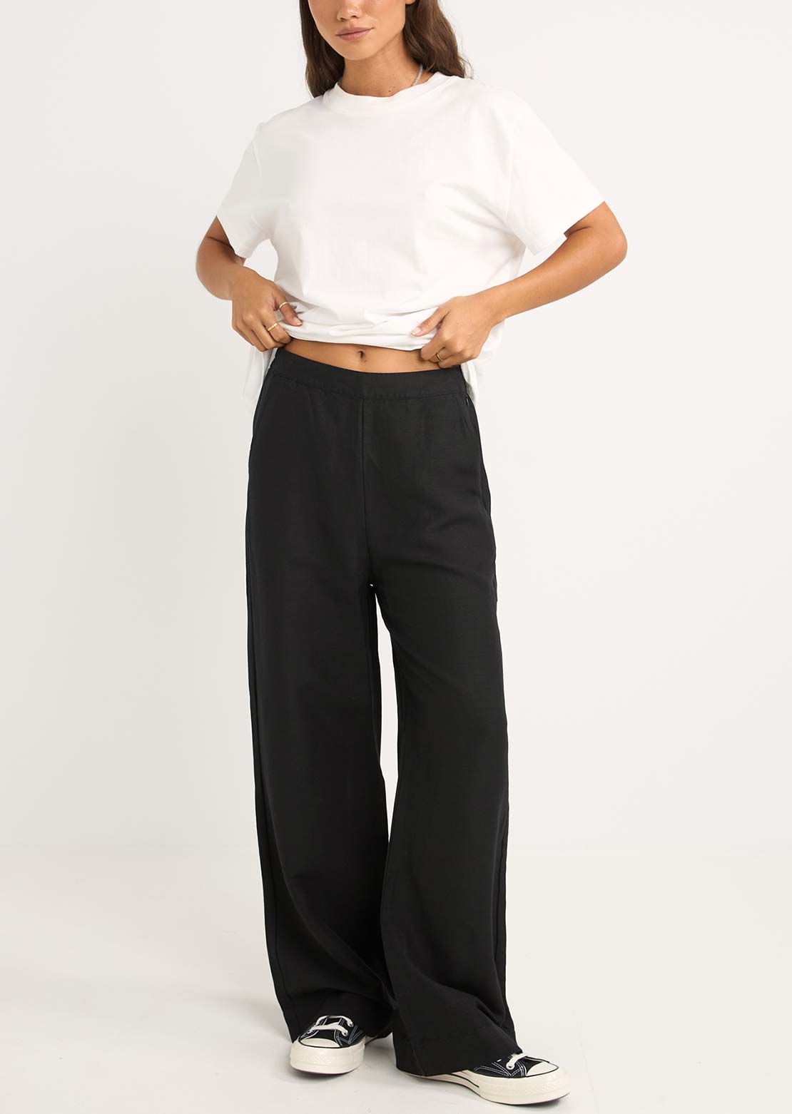 Rhythm Women's Stevie Wide Leg Pants Black