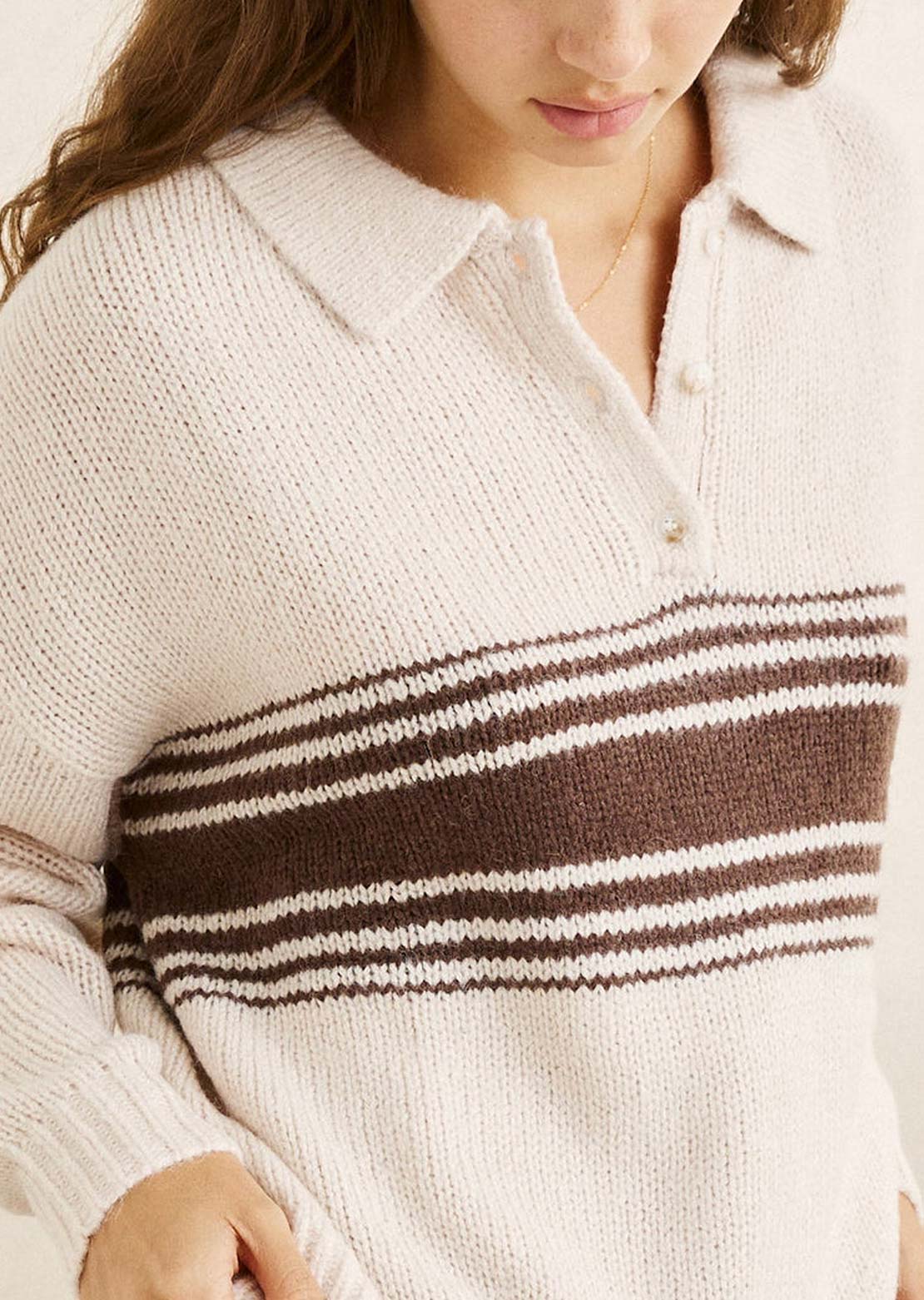 Rhythm Women's Strata Knit Collared Jumper Sweater