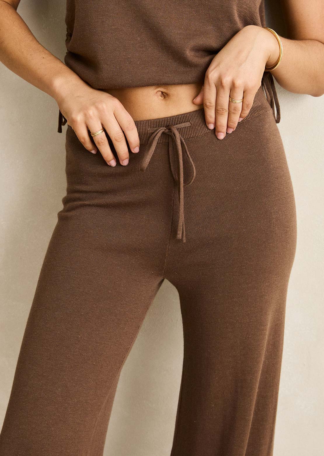 Rhythm Women's Vali Knit Pants Chocolate